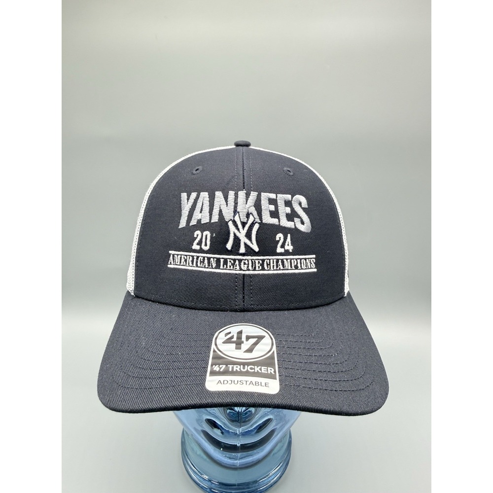 '47 Brand MLB New York Yankees Trucker White Blue Mesh Snapback Mens Hat Cap NEW